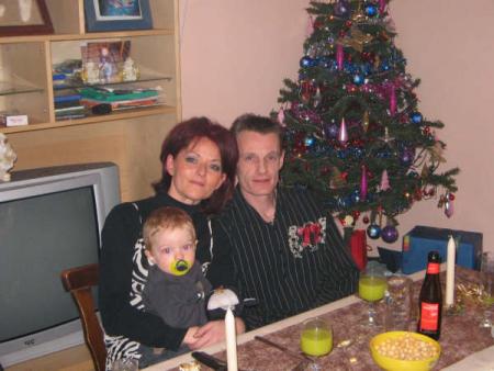 Christine etienne et math�o � la noel